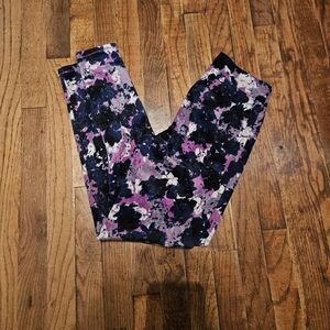 Stylish Abstract Print Women's Leggings - Pink and Black